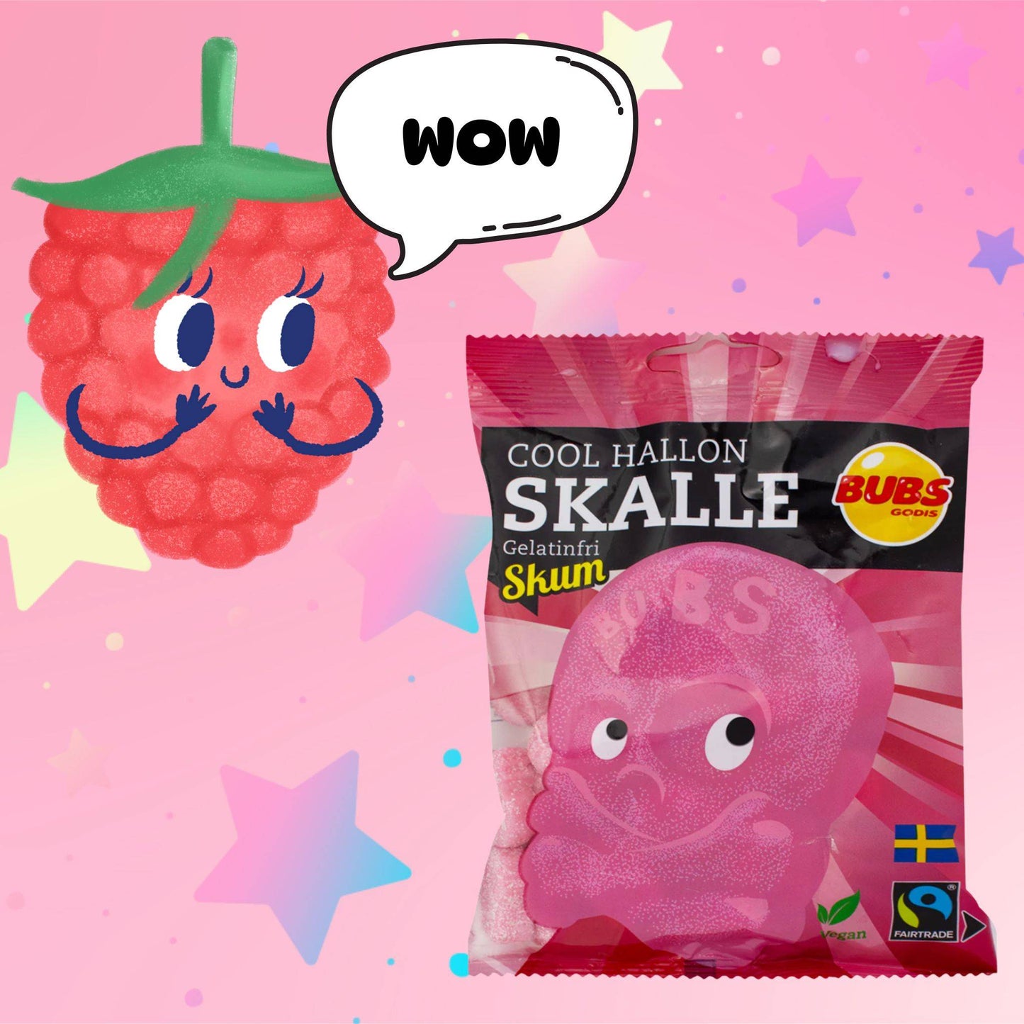 Bubs Cool Raspberry Foam Skulls - 90g - Firdos Market feat. Candiholic