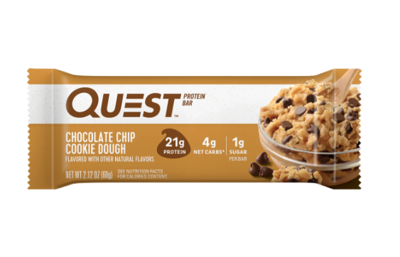 Chocolate Chip Cookie Dough Protein Bar, Quest Protein