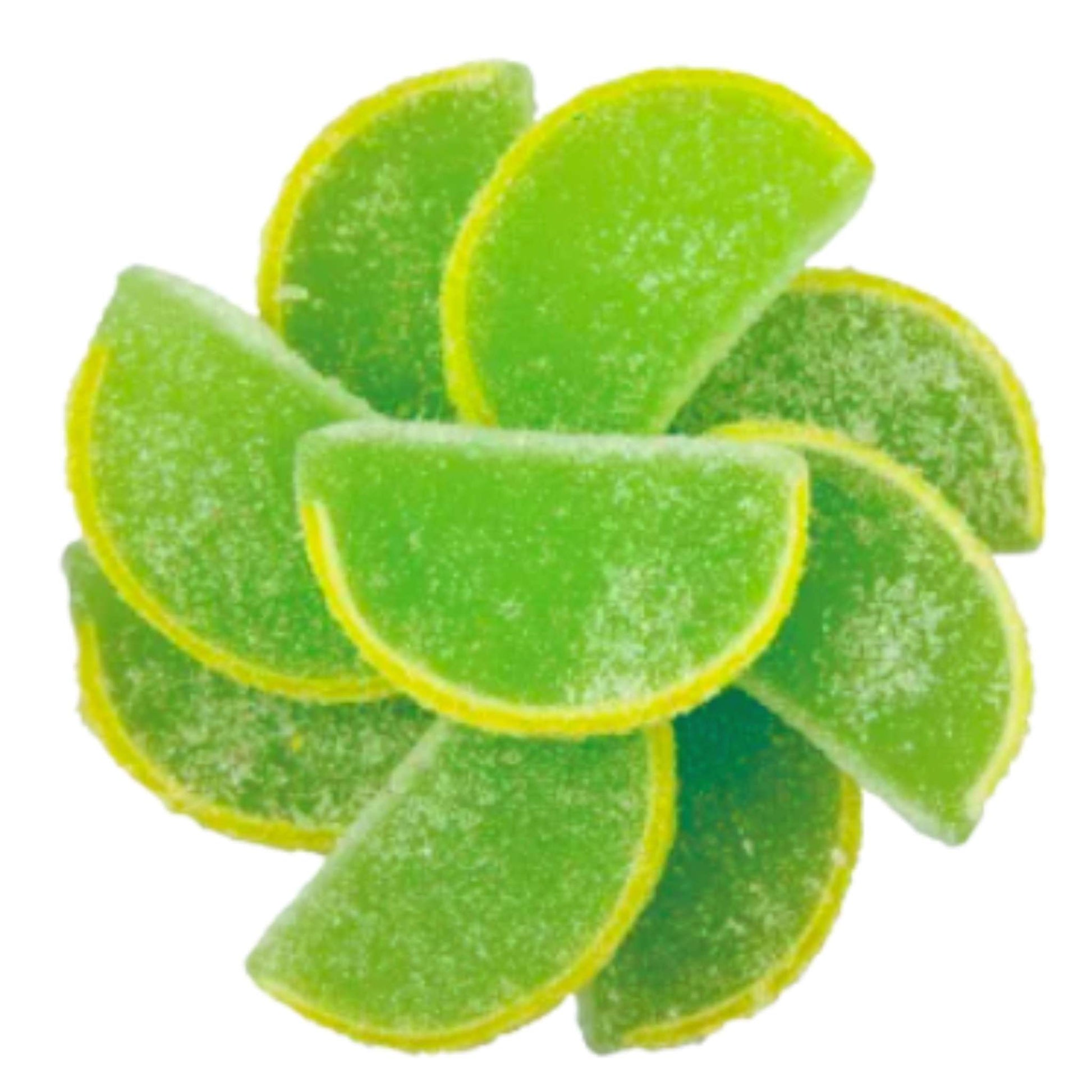 Assortment of chewy key lime slice candies for baking or snacking