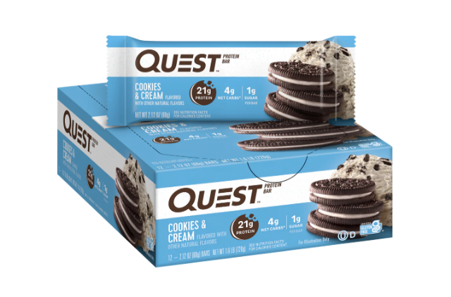 Cookies n cream protein quest bar high protein gluten free