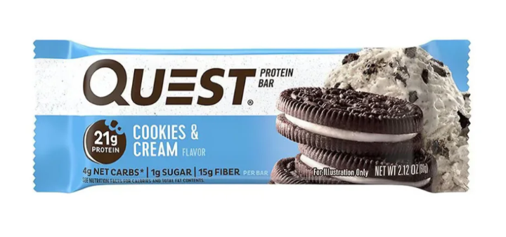 Quest bar, protein bar, cookies n cream protein